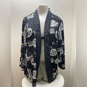 Unique Western Gothic Alfred Dunner Festival Long Sleeve Cardigan Size XL Boho